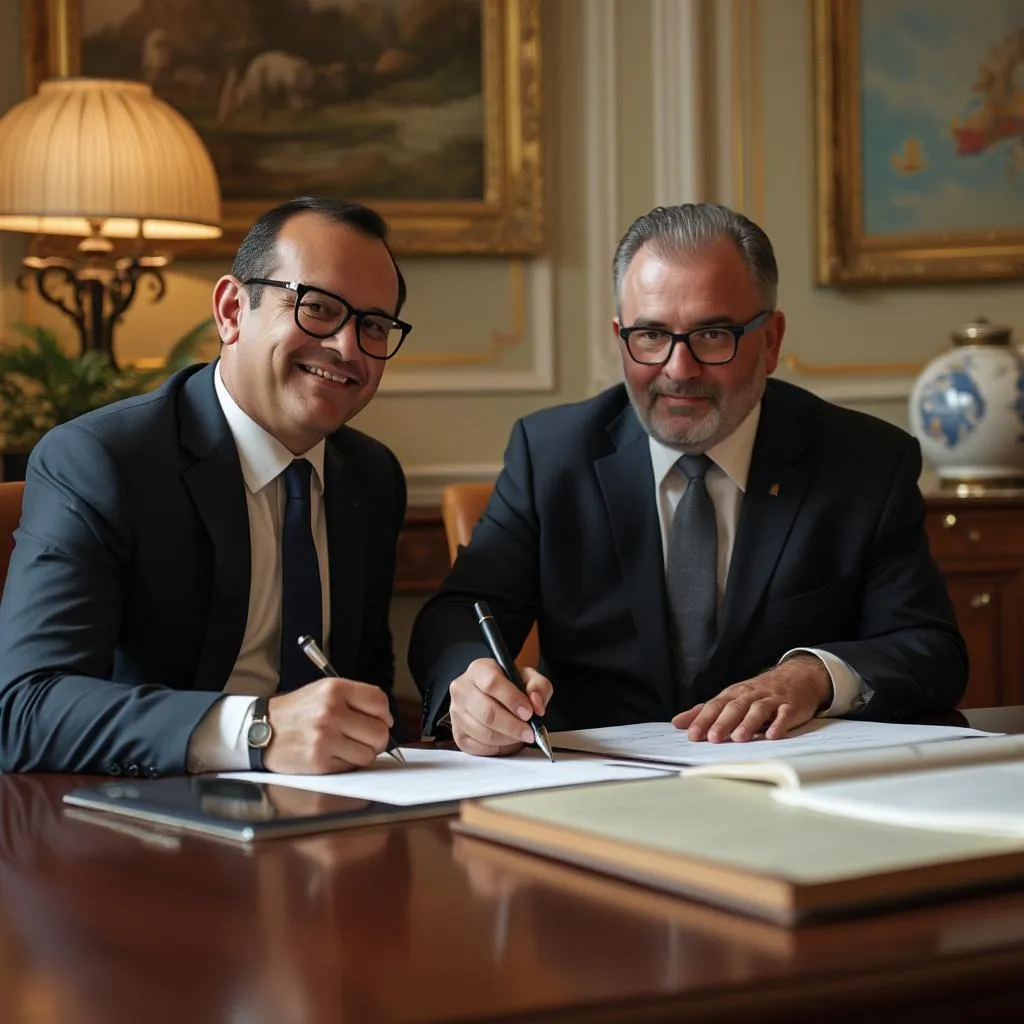 Firma de acuerdo importante
